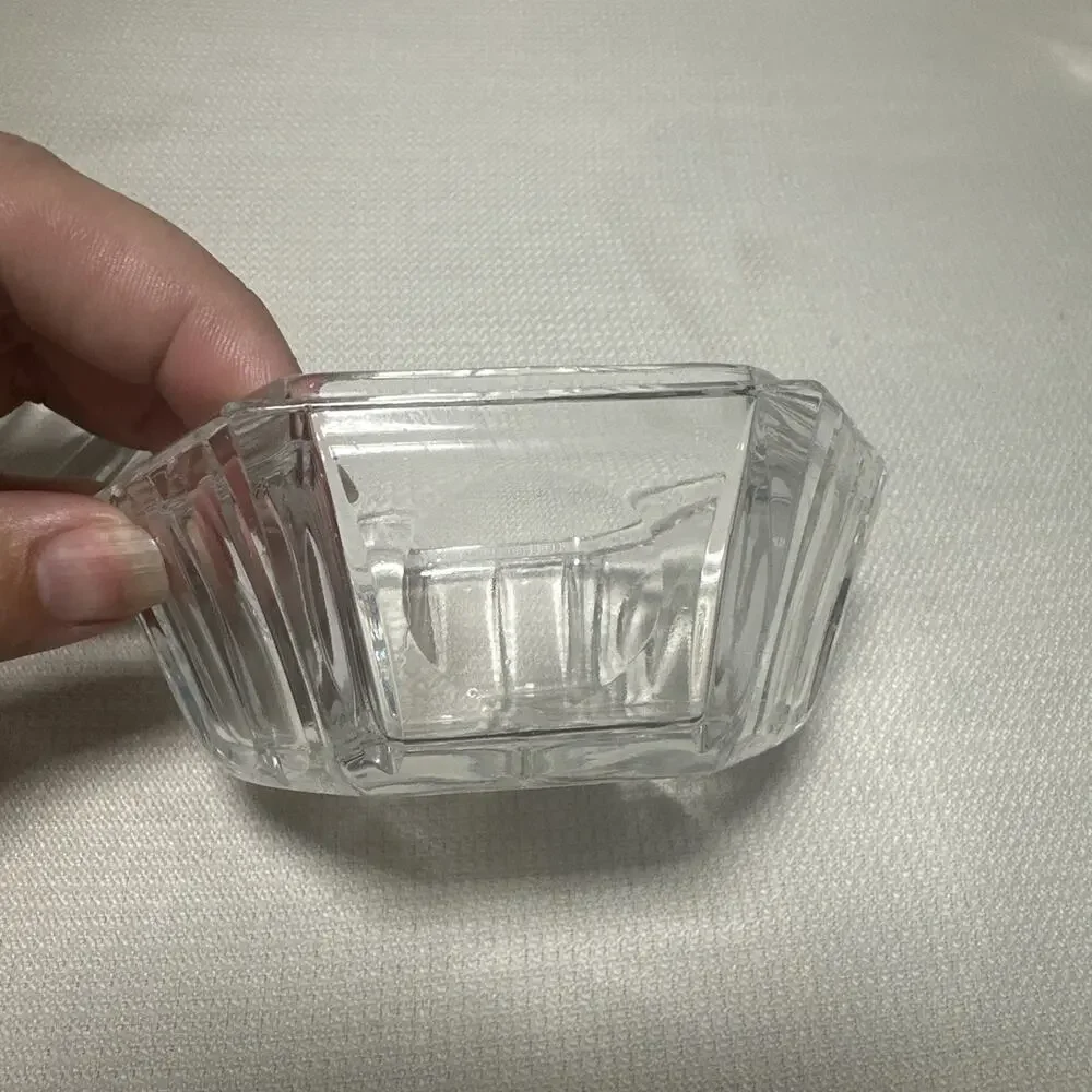 4 Pc Vintage Crystal Vanity Set Art Deco Bowl Bottle Decanter Starburst